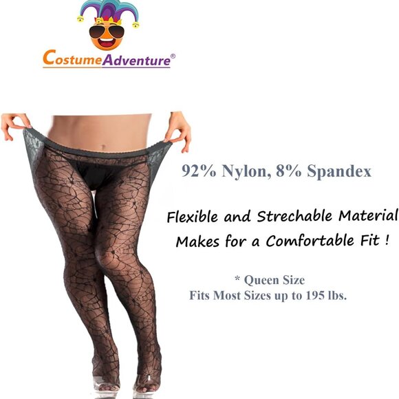 Spiderweb Plus Size Witch Tights Gothic Witch Pantyhose Goth Halloween Tights Fo - Picture 3 of 4